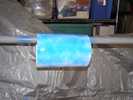 Priming of the dew shield with Rustoleum� white metal primer.