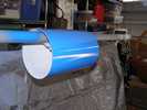 A back end look at the completed dew shield.