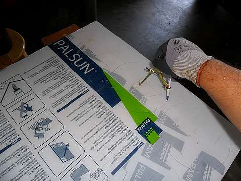 Tracing out the four 6.7" baffles onto 1/4" Lexan (Polycarbonate)- 3 (Click to go to page)