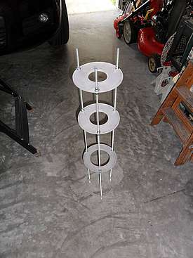 The completed baffle rack ready to be notched - 45 (Click to go to page)