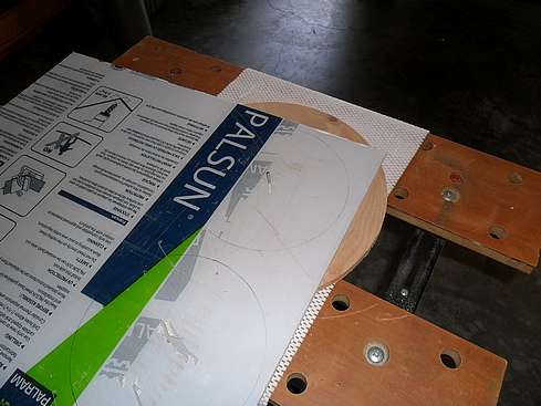 1/8" rod inserted through the Lexan and into the sacrificial plywood - 5 (Click to go to page)