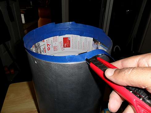 Preparing Dew Shield for priming - trimming off access masking tape - 2 (Click to go to page)