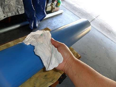 Paint residue removed from Main Tube after wiping with paper towels - 5 (Click to go to page)