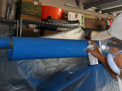 Applying final coats of paint to Main Tube - 8 (Click to go to page)