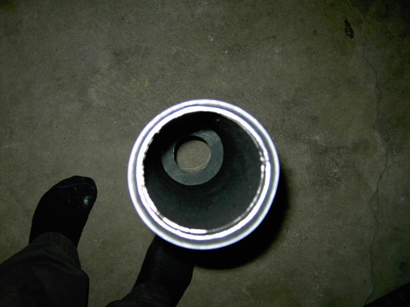 View down the flocked tube from the objective end.