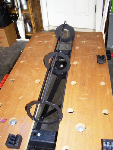 The flock and completed baffle rack.