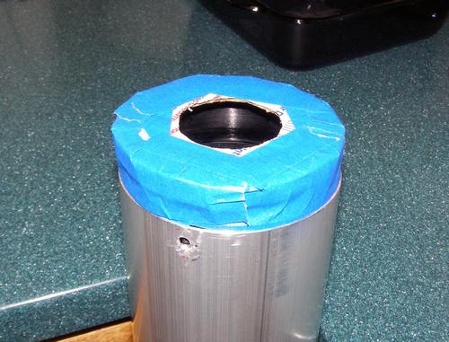 Preparing the main tube for priming and painting. Capping off of the focuser end.