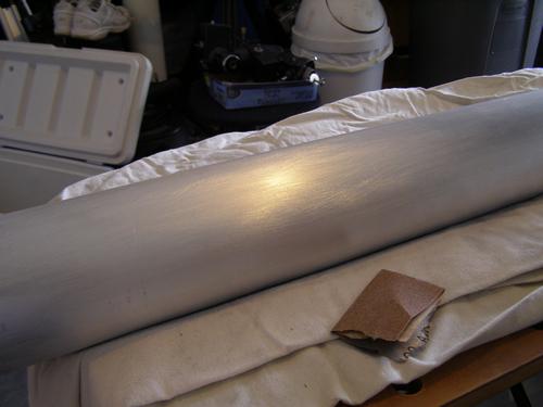 Coarse grit sanding of the main tube.