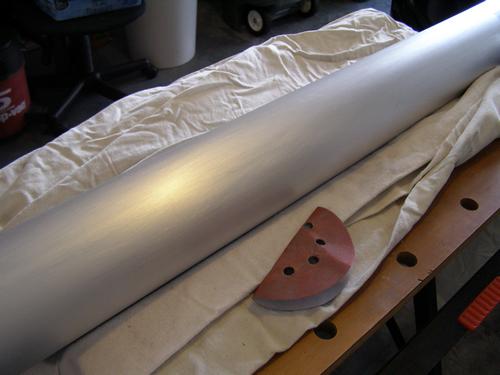 Medium grit sanding of the main tube.
