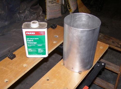 Mineral Spirit for cleaning after sanding of aluminum tubes.