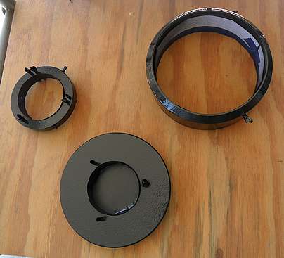 Painted Rear Cell and Focuser Backplate components (Click to go to page)