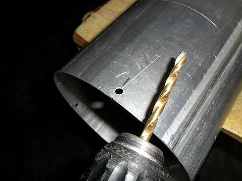 Final sized holes drilled in Main Tube to receive Lens Cell -2 (Click to go to page)