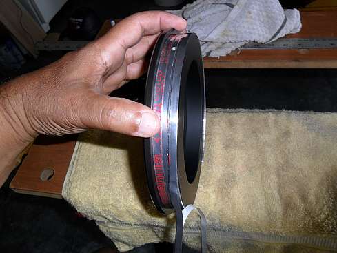 Aluminum Tape filler strips being wrapped around Focuser Backplate - 6 (Click to go to page)