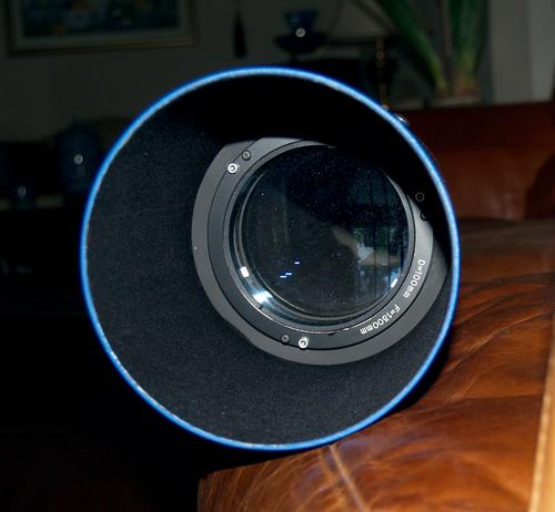 Installation of completed dew shield.