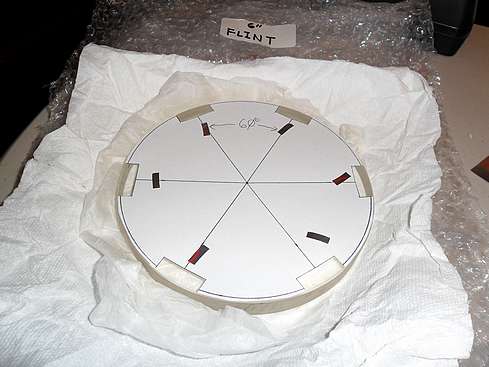 6" inch f/10 Jaegers Objective flint element with spacer template and aluminum spacers - 23 (Click to go to page)