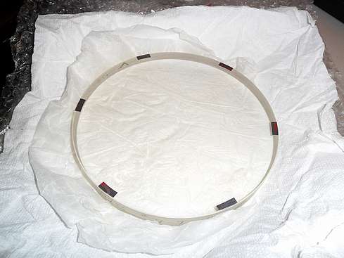 6" inch f/10 Jaegers Objective flint element with aluminum spacers attached - 25 (Click to go to page)