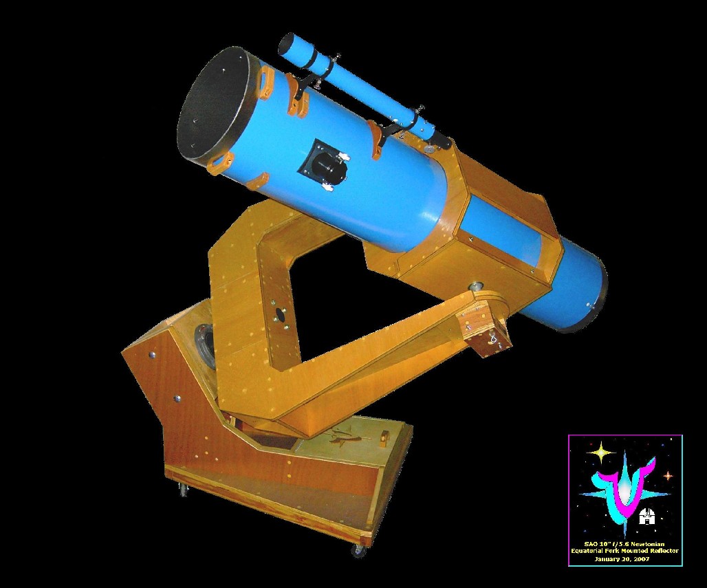 Construction Overview of the SAO 10" f/5.6 Fork Mounted Newtonian Reflector. Click to visit this section.